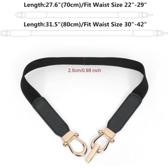 4 Women Skinny Belt for Dresses Retro Stretch Ladies Waist Belt Plus Size